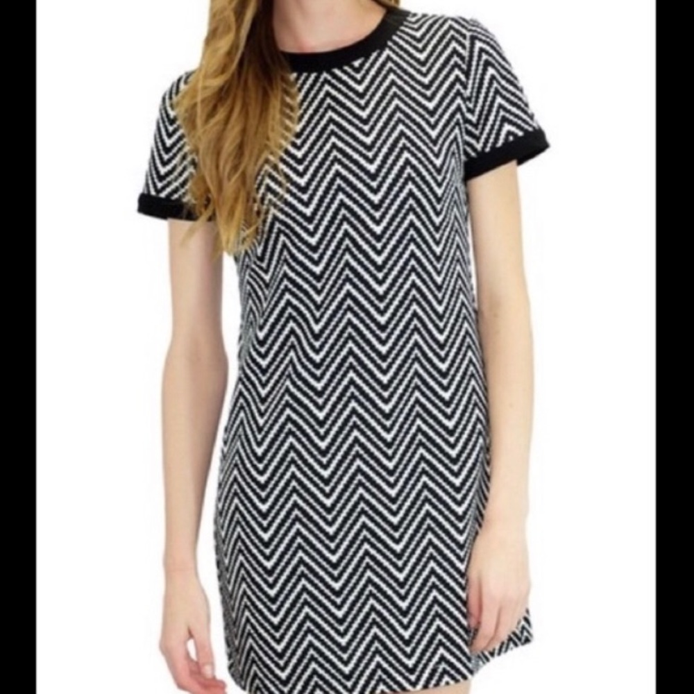 Relished Chevron Black and White Dress